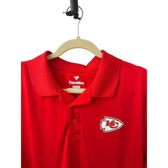 Fanatics NFL Kansas City Chiefs Red Dri Fit Athletic Polo Shirt Size Men's XL - Picture 3 of 3